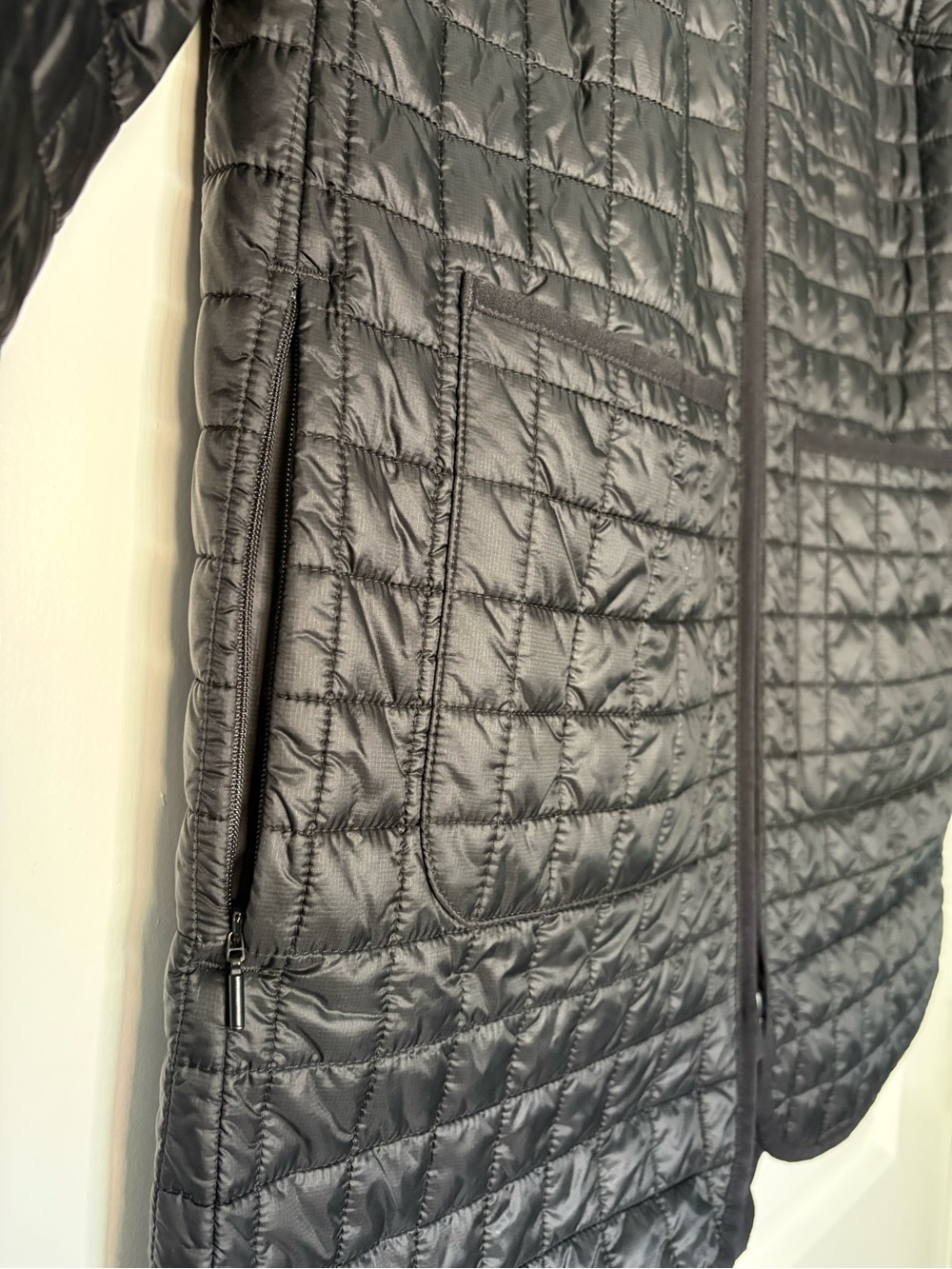 Athleta Quilted Longline Black Puffer Coat - Picture 5 of 7